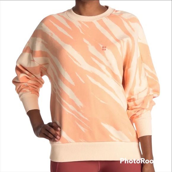 NWT Sweaty Betty Sweatshirt, M (runs large), creamsicle orange, soft and cozy! - Picture 2 of 15